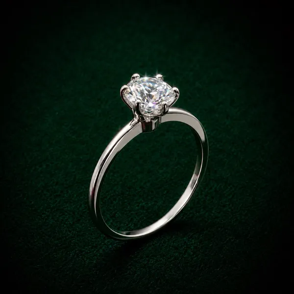 Anel Moissanite 6mm Solitário em Prata 925 Elegante e Luxuoso