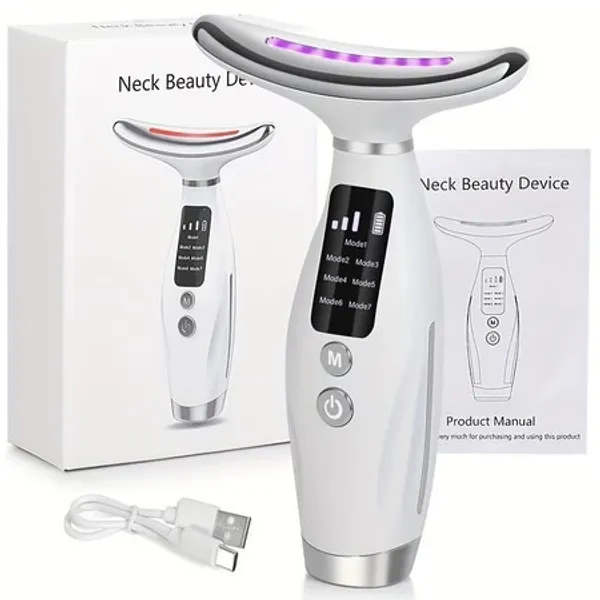 Massageador de Pele para Pescoço e Rosto com LED