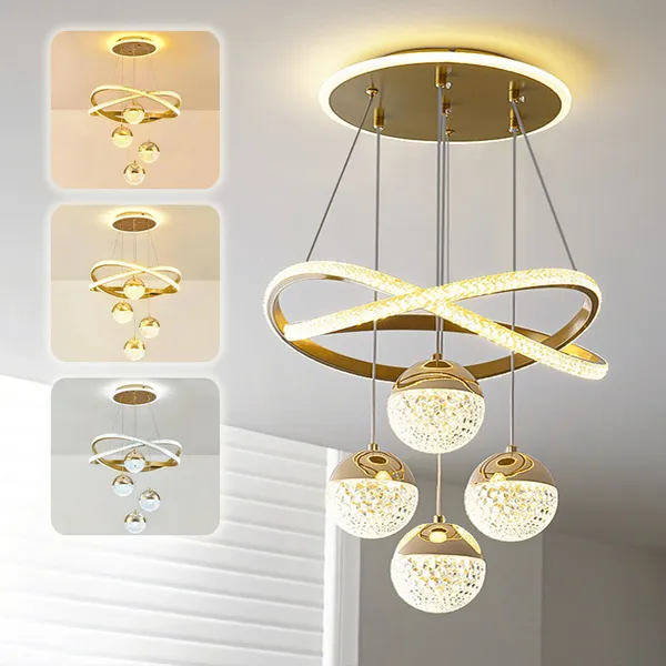 3 CORES 110V-220V LUSTRE DE TETO LED PARA SALA DE JANTAR E ESTAR ROMÂNTICO LUXO ESCANDINAVO O16