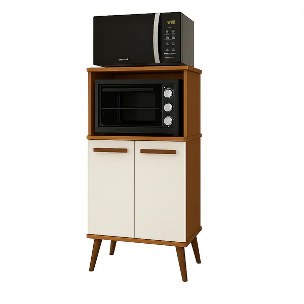 Paneleiro Organizador de Cozinha para Microondas e Forno 2 Portas Lisboa