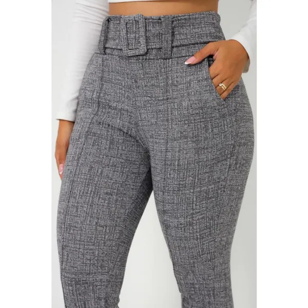 CALÇA leggings feminino  JACQUARD  mesclas tecido linho com cinto fixo com muito elastano