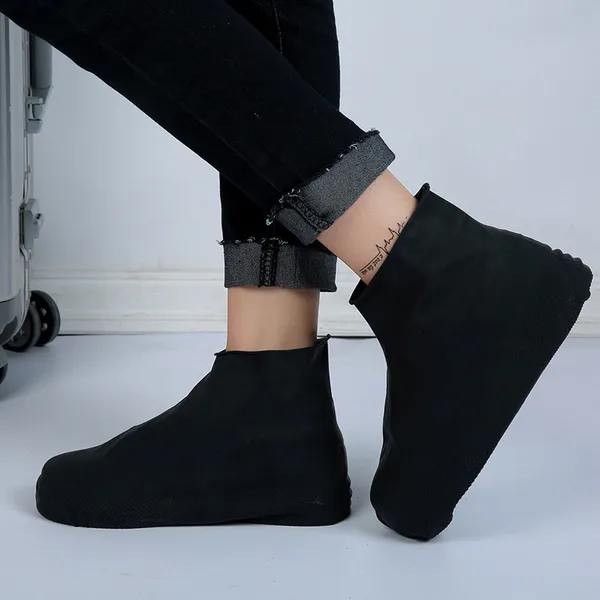 1 Par Capa Protetora De Sapatos/Botas De Chuva De Silicone Reutilizável Antiderrapante M Promoção