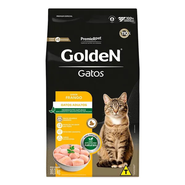 Ração GOLDEN PARA GATOS ADULTOS SABOR FRANGO 10,1KG