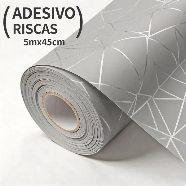 Papel De Parede Adesivo Cinza ZARA Vinil Lavável Quarto Sala 5m