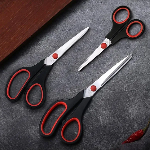 KIT 3 OU 5 TESOURAS EM AÇO INOX CORTE COSTURA ARTESANATO DOMESTICO E PROFISSIONAL