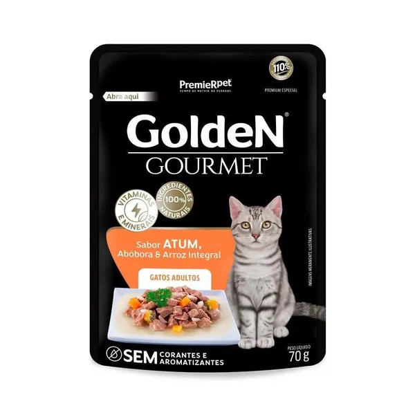 Ração Úmida para Gatos Adultos Sabor Atum Gourmet 70G Golden