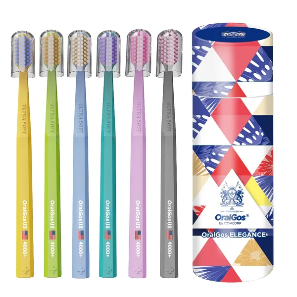 OralGos Escova de Dente Deep Cleaning  Pacote Familiar Com 6 Unidades