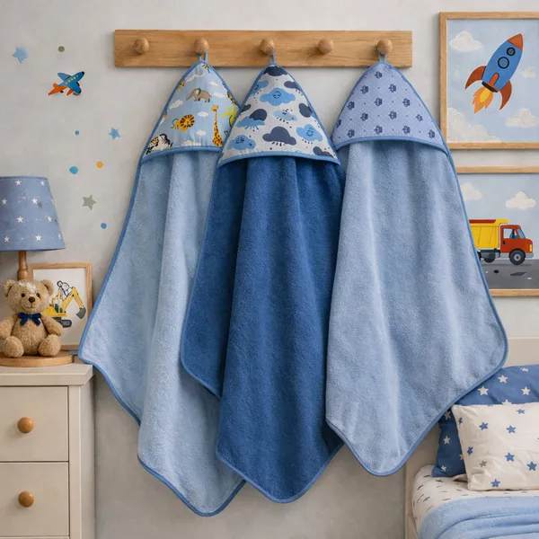 Kit 3 unidades Toalha De Banho Bebe Soft Infantil Dupla Face Com Capuz Forrado com Fralda 100% Algodão