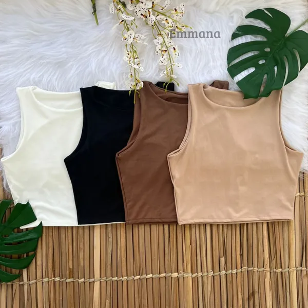 Kit 4 Cropped Suplex  Feminino Blusa Curta Básica Dia a Dia