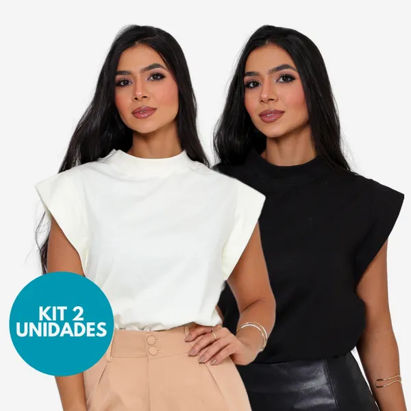 KIT 2 Unidades Camiseta Muscle Tee Regata Ampla de Ombreira