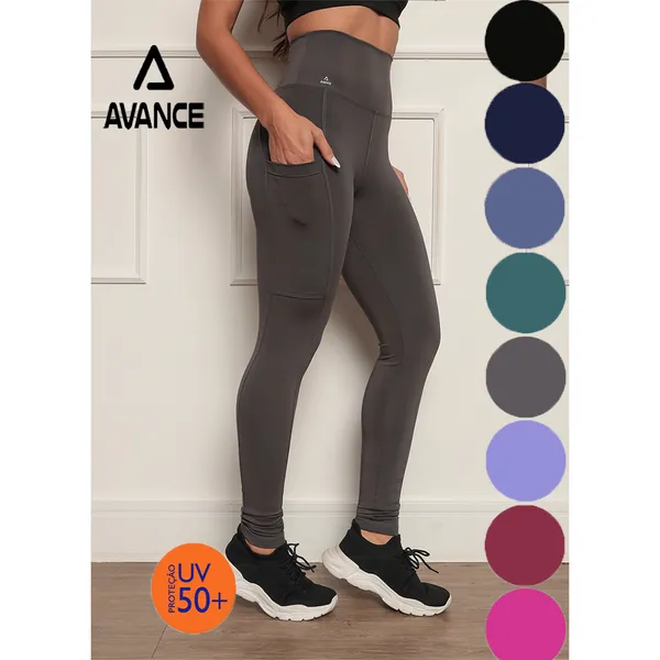 CALÇA LEGGING POLIAMIDA BOLSO CÓS ALTO, ZERO TRANSPARÊNCIA REF:025