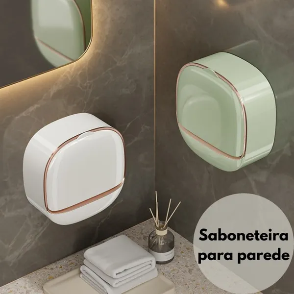 Kit Porta-Sabão Duplo com Adesivo