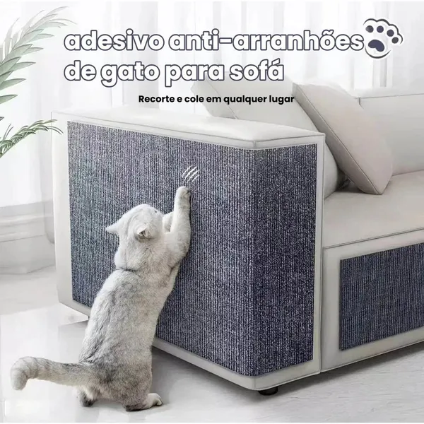 Protetor Adesivo Arranhador para Gato – Evite Danos em Sofás e Móveis
