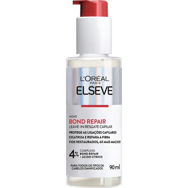 Leave-In Resgate Capilar, Proteção Térmica 230°C e Controle de Frizz, Elseve Bond Repair L'Oréal Paris, 90ml