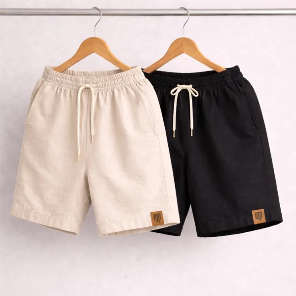 Shorts Masculinos em Linho Kit com 2 Peças | Leveza, Conforto e Praticidade