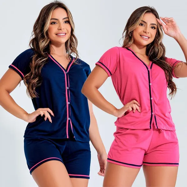 Kit 2 Pijamas Americanos para Amamentação Baby Doll