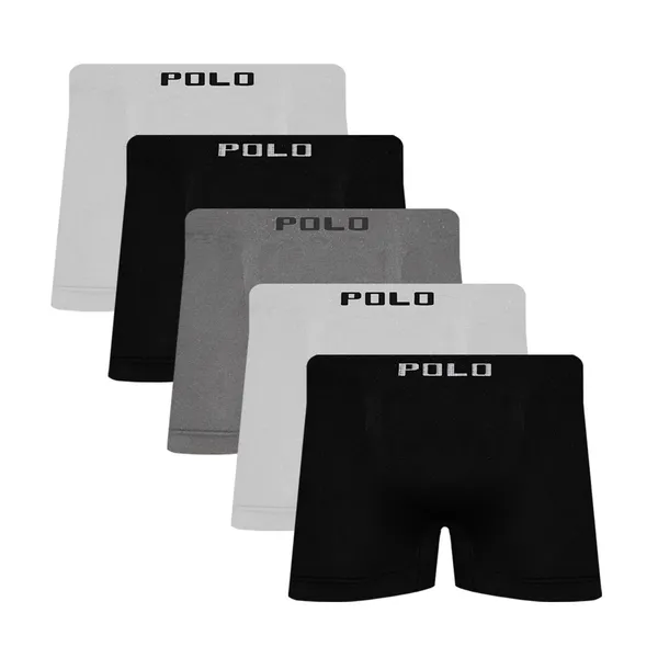 Kit 5 Cuecas Polo Star Boxer Microfibra Confortável Adulto Sortido