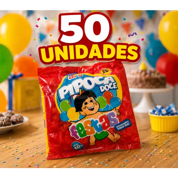 Fardo - Saco de Pipoca Aritana com 50 unidades de 10g - Festa