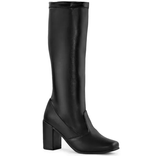 Bota Feminina Lumiss Cano Longo Stretch Salto Alto Grosso Confortável Montaria Fashion Blogueira