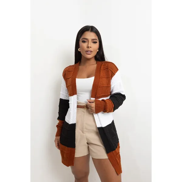 Cardigan Tricot Inverno Moda Feminina Blusa Tricot | Casaco Trico Inverno Max Cardigan Lover