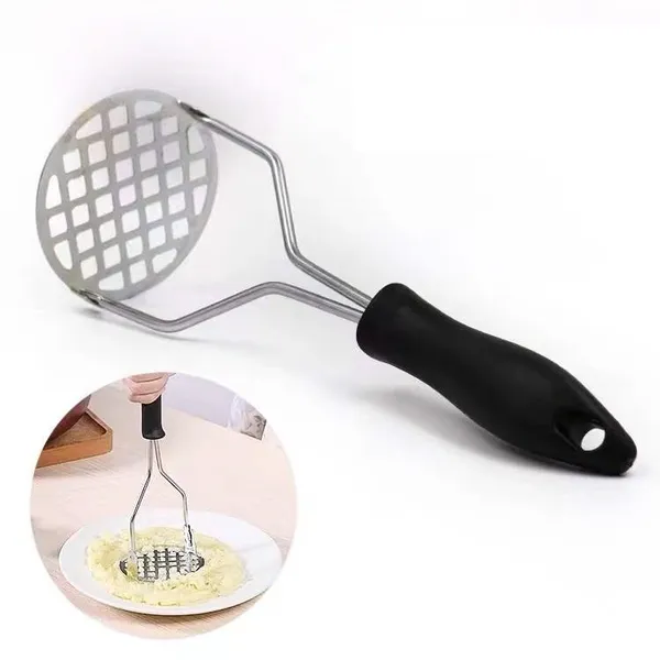 Amassador Batatas Legumes Feijão Aço Inox Cabo De Plastico