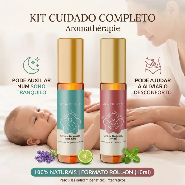 Kit 2 Aromaterapias Bebê Natural Cólica Baby E Soninho Baby Blend Óleos Essenciais Aromathérapie