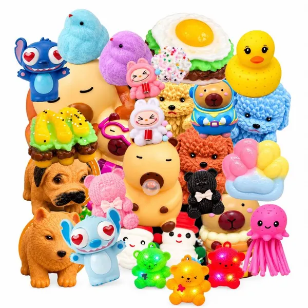 Brinquedos Squishy de Apertar Sensorial Antiestressei Stitch Bichinho Capivara Pintinho Bolacha Oreo Fidget Toy