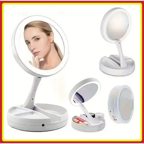 Espelho de Mesa com LED e Aumento 10x