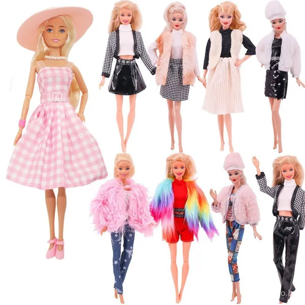 Roupas para Boneca de 30cm, Kit de Vestuário, Jaqueta de Pelúcia, Acessórios de Vestido Fashion, Brinquedo Infantil
