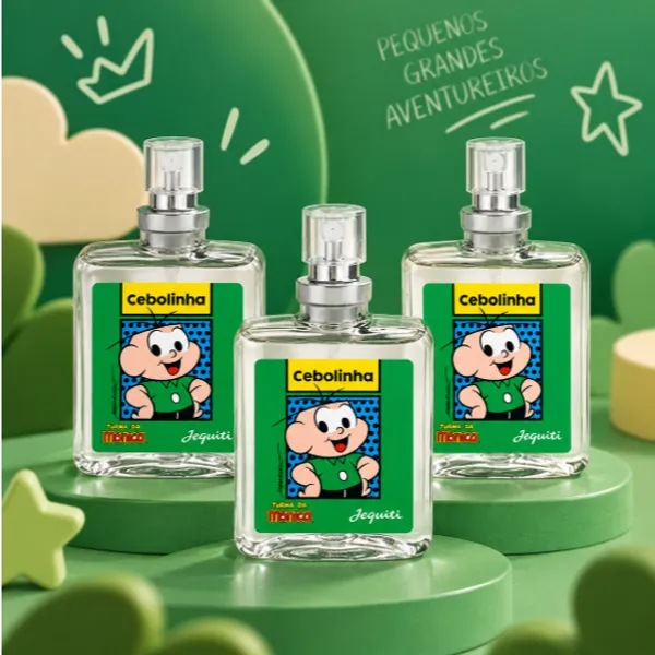 Kit Colônia Masculino Cebolinha 3 Unidades 25ml Perfume ​Infantil Aroma Fresco Turma da Mônica