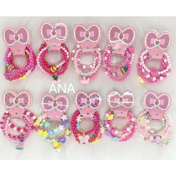 Kit 24 pulseiras lindas infantis de miçanga-youyi
