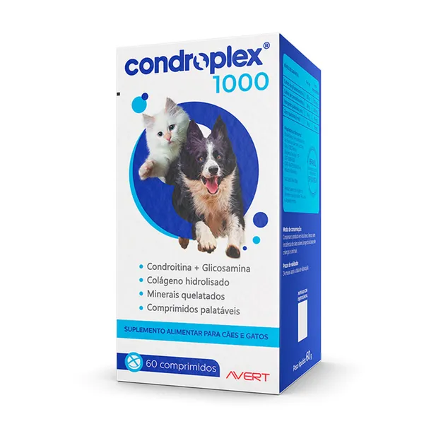 Condroplex 1000 Avert para Cães 60 Comprimidos