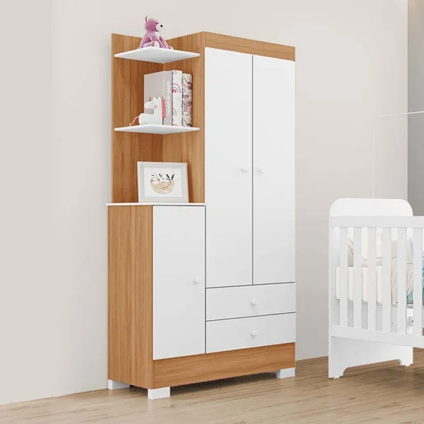 Guarda-Roupas Infantil Encanto 100% MDF 3 Portas 3 Gavetas