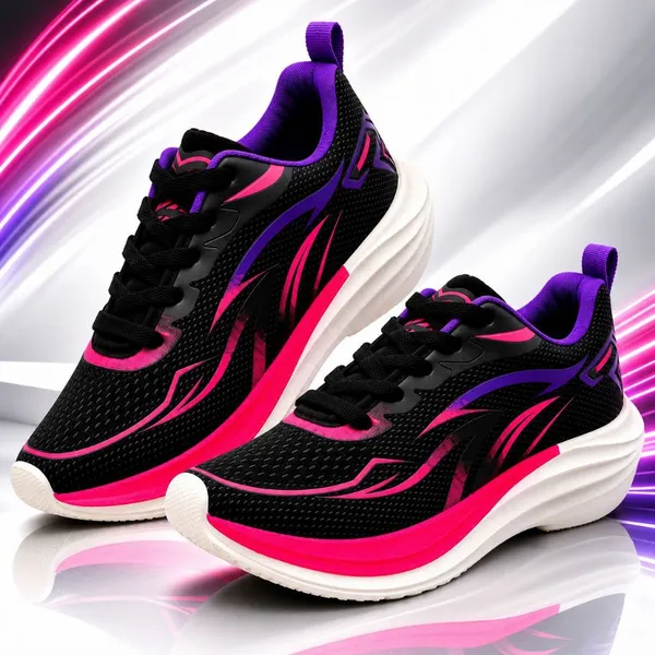 Tenis Feminino Escolar Academia Maratona Original FREEDOM Corrida Caminhada Lançamento FLORECENTE PRETO PINK TENDENCIA
