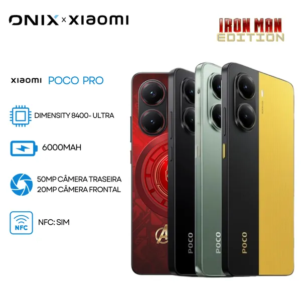 Xiaomi Poco X7 Pro 5G,Versão Global, NFC, Processador Dimensity 8400-Ultra, 256/512GB e 8/12GB RAM