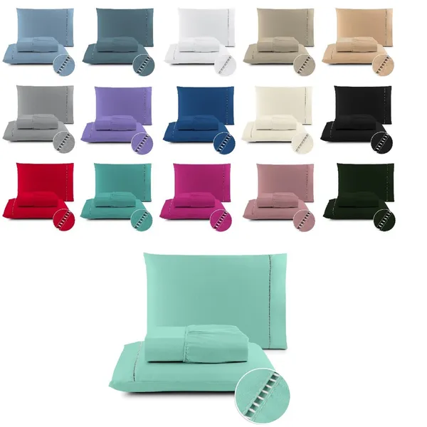 Jogo de Lençol 400 Fios Cama Solteiro Casal Queen King E Berço Micropercal Ponto Palito
