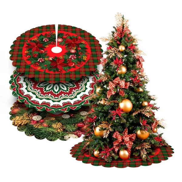 Saia Base Tapete Para Árvore De Natal Enfeite Decoração 70cm