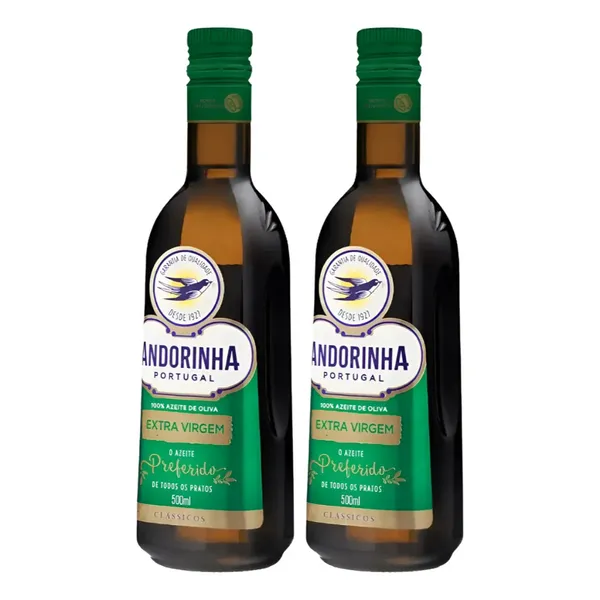 KIT AZEITE DE OLIVA EXTRA VIRGEM ANDORINHA VIDRO 500ML - 2 UNIDADES