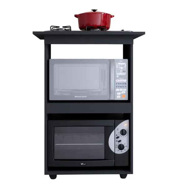 Balcão para fogão cooktop 4 bocas multiuso microondas e forno cozinha