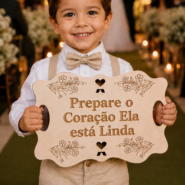 Plaquinha Casamento Pajem MDF Personalizada Para Entrada de Casamento