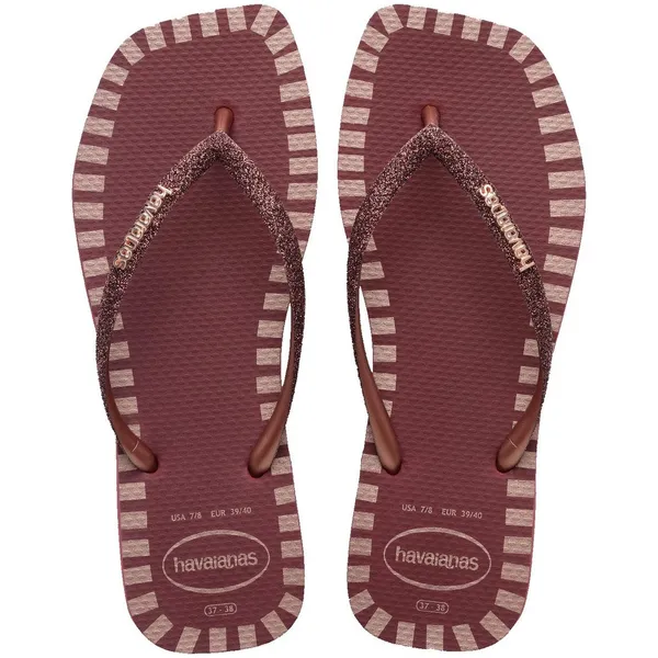 Chinelo Havaianas Slim Square Glitter Contour