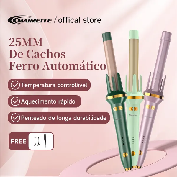 MAIMEITE Automático Giratório Modelador De Cachos Cabelo Elétrico Cerâmica Íons Negativos Ferro De Ondulação Bivolt