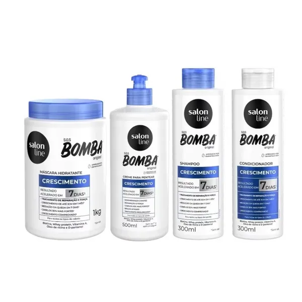 KIT SOS BOMBA ORIGINAL SHAMPOO + CONDICIONADOR 300ML + CREME 500ML + MÁSCARA 1KG