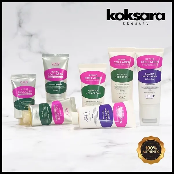 Ckd Retino Collagen Low Molecer 300 Guasha Neck Cream/Peel Talk Shot 50ml , Serum 30ml , 40ml (original E Recarga)