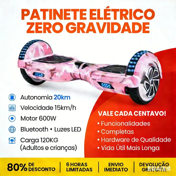 Hoverboard LED Skate Eletrico Vem com Bluetooth Hoverboard Infantil 6.5"/8" | Presente Perfeito para Crianças