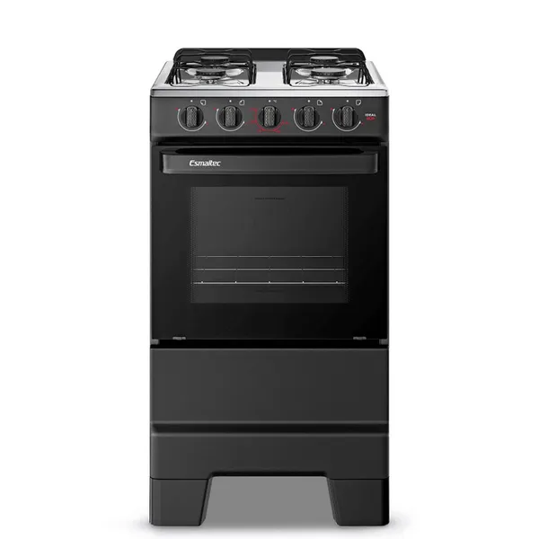 Fogão de Piso à Gás Esmaltec Ideal Pop 4 Bocas com Acendimento Manual Mesa de Inox Forno 50 litros