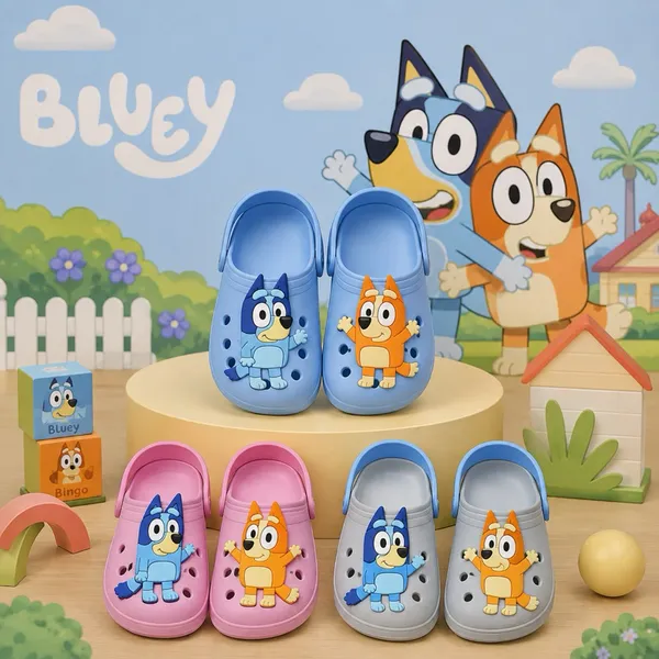 Sandalia Babuche Infantil Papete Bluey e Bingo Confortavel Leve