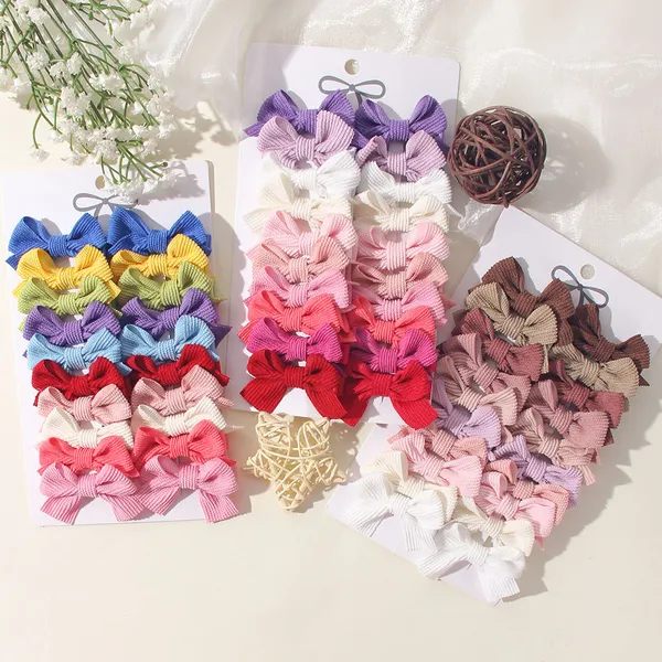 20 Pçs/set Bonito Fita Bowknot Hairpin Menina Doce Moda Grampos De Cabelo Delicado Presilhas Finas Criança Acessórios Pa