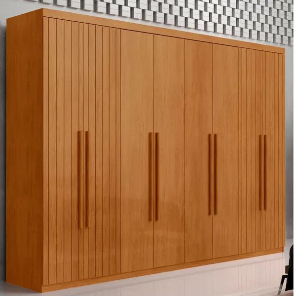 GUARDA ROUPA CASAL TORONTO MDF 8 PORTAS E 4 GAVETAS MODERNA MOBÍLIA