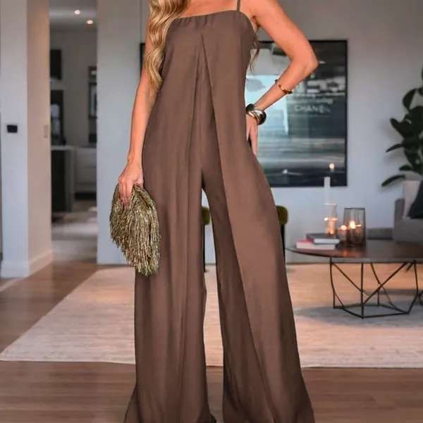 Macacão Feminino com Fenda, Longo e Solto, Super Elegante